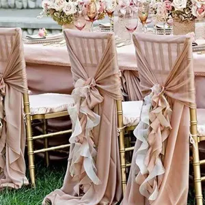 Cheap Chair Sashes Wholesale Fancy Milk Gauze /Chiffon Chiavari Variy Chair Sashes Spandex For Wedding