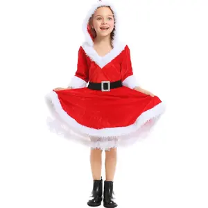 Filles Noël Père Noël Robe Mme Claus Costume Outfit Robe Enfants Noël Costume Cosplay