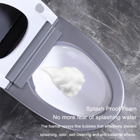 WC intelligent allongé avec télécommande, fonction de lavage automatique à chaud intégrée, bouclier anti-éclaboussures en mousse, sans limite de pression d'eau