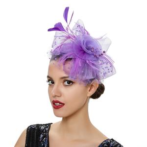 2401 Erxi Tiara Accessoires de cheveux de mariée, chapeau haut de forme en maille, épingle à cheveux Jockey Club, bandeau - Product Image 5