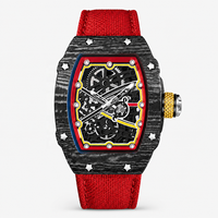 Reloj de Cuarzo Ultrafino para Hombre, con Correa de Nailon Ecológica, Esfera de Cristal Mineral, Visualización de Agujas, Resistente al Agua 30M, 47mm