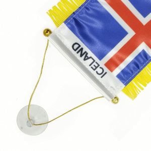 Custom Logo ICELAND Pennant <b>Flag</b> for Car Rearview Mirror & Home Decoration Digital Printed Techniques - Product Image 2