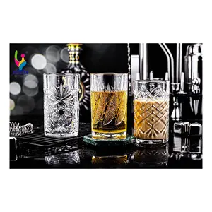 Vaso de whisky de nuevo diseño, vasos de cristalería transparentes de alta calidad, vasos de jugo de agua, estilo clásico moderno