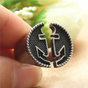 Anchor <b>Ring</b> Men's Retro Silver Stainless Steel <b>Open</b> Design Punk Style Jewelry Gift - Product Image 4