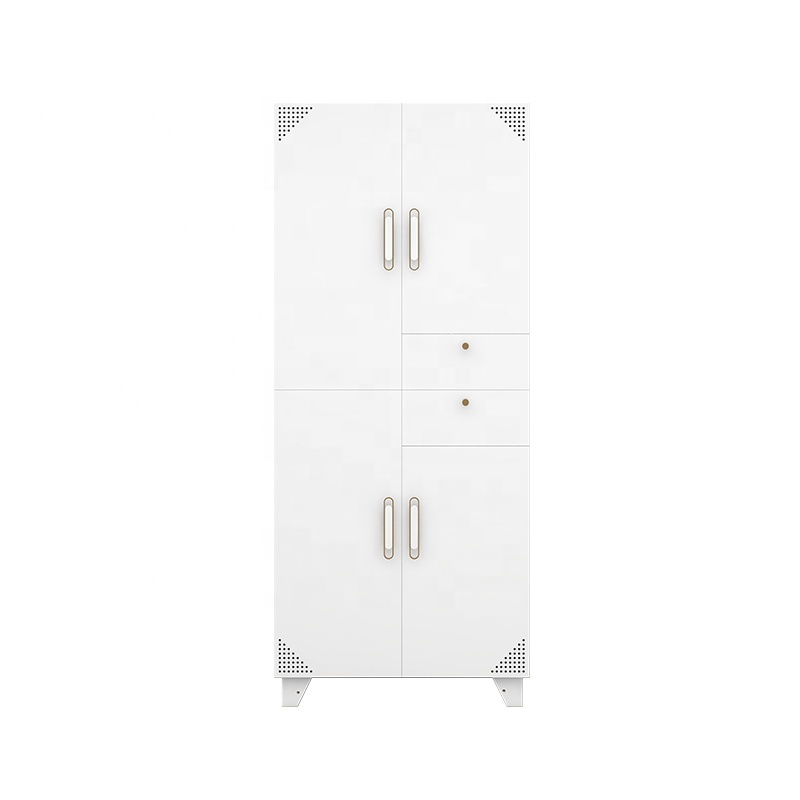 Hot sale bedroom furniture metal wardrobe with 2 drawers