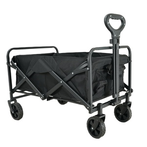 Chariot pliant en acier extérieur portatif chariot à bras pliable léger avec logo personnalisable pour le voyage de plage de camping - Product Image 1