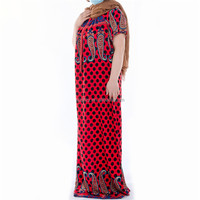 Gaun Floral Afrika Bahan Katun Jubah Abaya Dubai untuk Wanita Burga Kurti Gaun Muslim untuk Wanita Dashiki Burqa