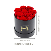 Boîte Cadeau Ronde en Velours avec Rose Éternelle Préservée, Décoration Artisanale pour Mariage, Maison, Noël ou Halloween