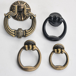 European Style Zinc Alloy Cabinet Ring Handles Antique Bronze <b>Black</b> Durable Wardrobe Drawer <b>Door</b> Pulls Single Hole - Product Image 1