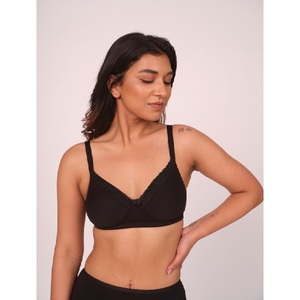 Soutien-gorge T-shirt élégant légèrement rembourré avec dentelle pour femme, doux, sans couture, pour usage quotidien, couvrance totale, lingerie tendance - Product Image 5