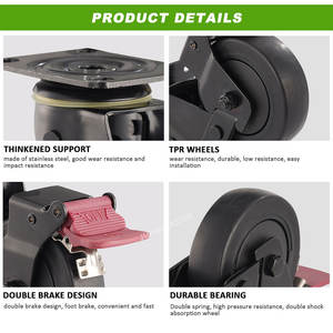 Hersteller preis 3 Zoll/4 Zoll/5 Zoll Absorption Rollen rad Feder belastete stoß dämpfende Rolle - Product Image 4