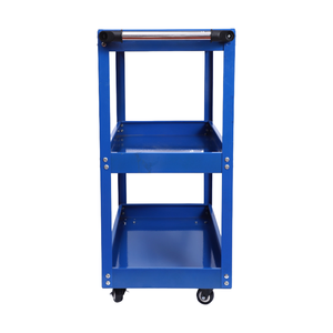 Industrieller robuster 3-stöckiger, abschließbarer Werkzeugwagen mit vier Rädern, geschlossenes mittelschweres Design, 0,9 mm Metallrahmen, OEM, schwarze Rollen, pulverbeschichtet - Product Image 2