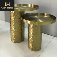 Mobilier de luxe pour le salon en acier inoxydable au design italien table centrale en métal doré table basse ronde