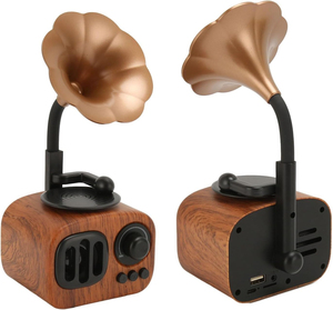 ลำโพงบลูทูธ <span class=keywords><strong>AS90</strong></span> สไตล์เรโทร กำลังขายดี แบตเตอรี่ 1800mAh ชาร์จได้ พร้อมวิทยุ FM ลำโพงวินเทจลายไม้ - Product Image 5