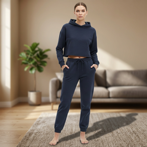 Ensemble deux pièces décontracté unisexe personnalisé imprimé pour la maternité, 100 % coton respirant et léger, idéal pour l'hiver - Product Image 1