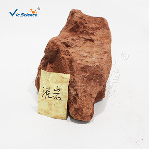 Especímen de piedra de barro natural, composición mineral de arcilla, estructura de capas distintas, muestra de roca didáctica geológica, experimento. - Product Image 1