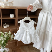 Barboteuse d'été fine en coton pour bébés, combinaison à dentelle, robe de cérémonie style princesse pour bébés filles, idéale pour le premier mois et les 100 jours