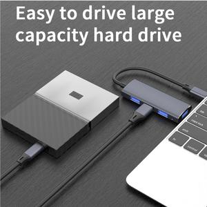 4 в 1 USB C на USB 3,0 3 USB 2,0 концентратор разветвитель Type C док-станция для ноутбука iPad <span class=keywords><strong>Samsung</strong></span> iPhone - Product Image 4