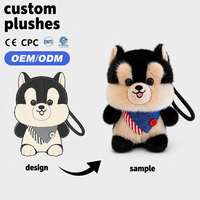 Porte-clés en peluche Husky personnalisé en gros – Créez votre design, pendentif chien mignon OEM ODM avec bandana pour cadeau enfant EN71 CE ASTM CPC