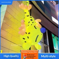 Modèle gonflable lumineux en latex de léopard de dessin animé, poupée suspendue en position assise pour affichage en centre commercial, pour bébés de 0 à 24 mois