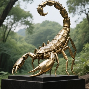 Sculpture de <span class=keywords><strong>Scorpion</strong></span> Géante en Bronze Taille Réelle, Statue de Jardin Extérieure, Impression Numérique 5mm, Couleur Personnalisée - Product Image 3