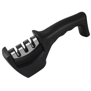 Afilador de Cuchillos de Cocina Personalizado al por Mayor, Piedra de Afilar de Cerámica y Diamante de Tres Etapas, Afilador de Cuchillos Manual Rápido - Product Image 1