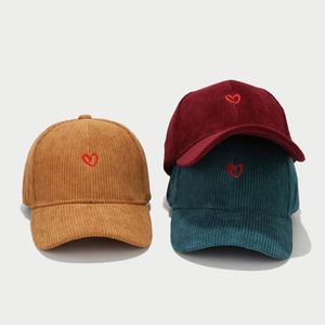 Spring Autumn New Small <b>love</b> Embroidered Corduroy Hats Baseball Cap Ladies Fashion Simple Sun Sports Caps for Men - Product Image 2