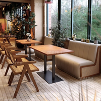 Café-Tisch und Stuhl Kombination Zeitgenössische Restaurant-Bistro Massivholz Esszimmerstühle - Umweltfreundlich & Langlebig für Gewerbliche Nutzung
