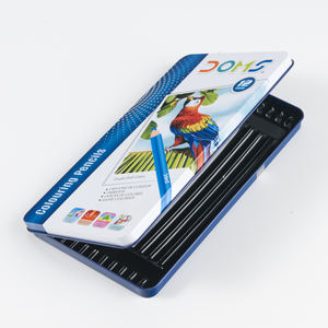 Caja de lata de lápiz rectangular de metal de color personalizado utilizada para almacenar y organizar 12 lápices de colores <span class=keywords><strong>Bos</strong></span> - Product Image 1