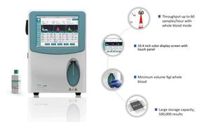 WISDOM 전문가용 자동 혈액 분석기 3파트 60샘플/시간 수의학 혈액 분석기 애완동물 IVF EC-30 30 실험실 용품 - Product Image 3