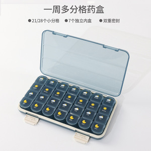 Pilulier portable refermable, grande capacité, distributeur de pilules pour 7 jours, boîte de rangement hebdomadaire pour voyage. - Product Image 3