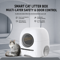 Bac à litière intelligent pour chat en ABS, nettoyage automatique à une touche, contrôle à distance Wi-Fi, remplacement de litière OEM, capacité 72L, caméra anti-odeurs