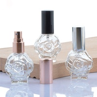 Botella vacía de vidrio plano portátil de 10ml con tapón de rosca para recarga de muestra de Perfume de fragancia Rosa Pedido mínimo 100PCs