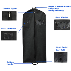 Sac de costume de vêtement Oxford imperméable réutilisable avec logo personnalisé d'usine OEM avec fermeture éclair givrée et impression personnalisée pour le stockage de voyage - Product Image 2