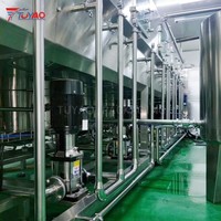 Ligne de production clé en main pour le remplissage et l'emballage d'eau pure de 18,9L-20L (5 gallons) à 1000 bph, contrôlée par PLC, avec engrenages et moteur