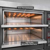 Four de cuisson commercial électrique/gaz à 2/3 niveaux d'occasion pour hôtel, restaurant, boulangerie, avec fonction vapeur et contrôle numérique