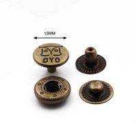Ashion-Botones de cobre de 15mm, 4 piezas de sujetadores a presión con logotipo personalizado