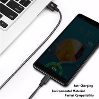 Cable de carga rápida USB A 2,0, cable de datos Micro USB, cargador rápido, nailon tejido, accesorios móviles