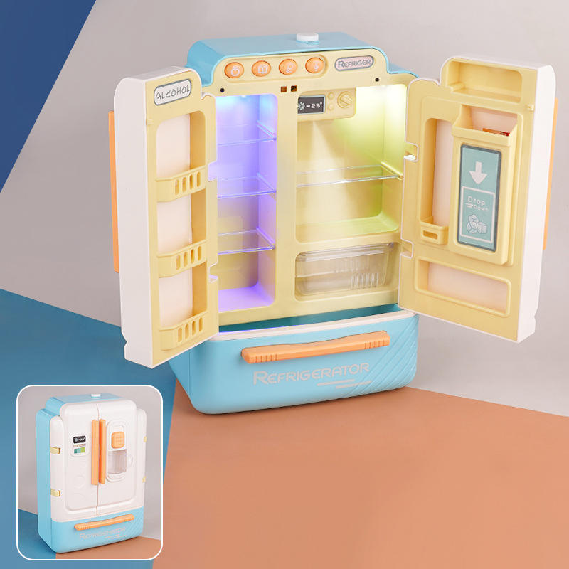 ตู้เย็นสีฟ้าขนาดใหญ่ (สเปรย์/ไฟ/เพลง)