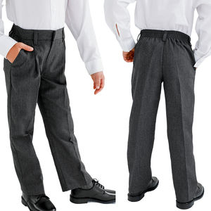 Factory Custom OEM ODM Kids Children <strong>School</strong> Uniform <strong>Navy</strong> <strong>Blue</strong> Front <strong>Trousers</strong> Poly Viscose <strong>School</strong> Uniform Pants <strong>School</strong> <strong>Trousers</strong> - Product Image 1