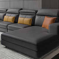 Sofá Modular en Forma de U Contemporáneo de 7 a 8 Plazas, Sofá Seccional Reclinable de Microfibra, Juego de Sofás Cama para Sala de Estar de Apartamento o Villa