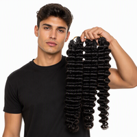 Cheveux vierges péruviens de haute qualité, super double drawn, pour tresses au crochet, ondulations profondes, boucles naturelles, qualité supérieure premium