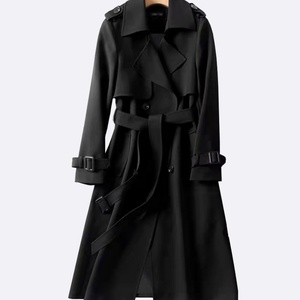 Abrigo largo de lana entallado con solapa a cuadros y doble botonadura para mujer 2025 - Product Image 2