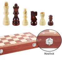 Fabricants vendant 38cm 15 pouces magnétique pliable acajou jeu d'échecs en bois jeu d'échecs de voyage pour enfants adultes