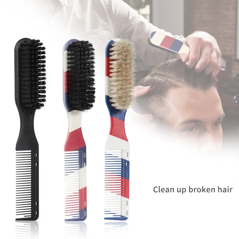 Double Sided Hairdressing Accessories Salons Hair Cutting Combs And Barber Beard Neck Duster Brush With Private Label For Men