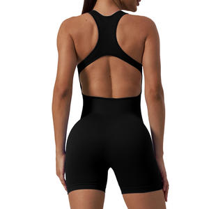 Combinaison de yoga confortable sans manches pour femmes, combinaison respirante sans couture, body/barboteuse une pièce pour le travail sportif - Product Image 6
