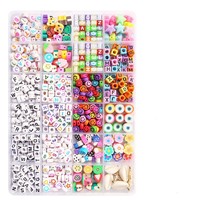 Kit de fabrication de bijoux pour enfants DIY avec perles en plastique pour bracelets, pour l'assemblage transfrontalier