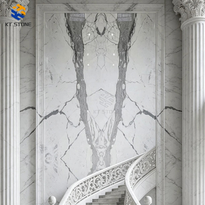 KT STONE Marmo Nero Simmetrico Effetto Crack, Stile Classico Europeo per Pareti e Scale, Sfondo per Scale a Chiocciola in Stile <span class=keywords><strong>Palazzo</strong></span> - Product Image 1