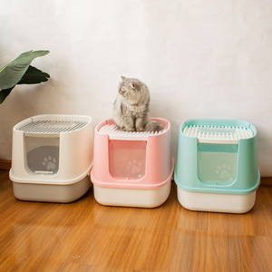Caja de arena completamente cerrada a prueba de salpicaduras, doble puerta, inodoro para gatos, caja de arena automática inteligente para gatos - Product Image 2