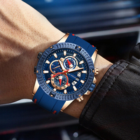 Jam Tangan Mewah Mini Focus 0244 Desain Tren Terbaru Multifungsi Chic Tali Silikon Multiwarna Jam Olahraga untuk Pria